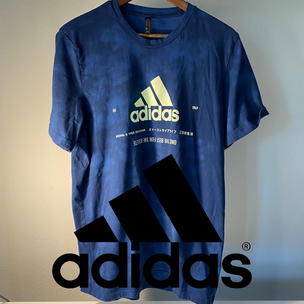 Adidas Blue Large tshrit short sleeve Man